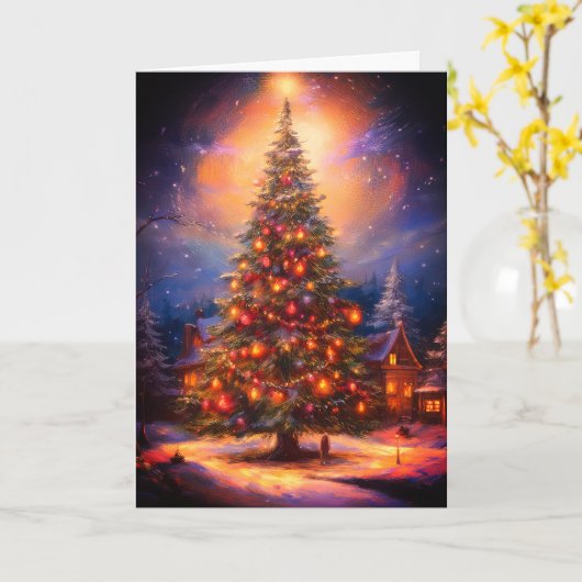 クリスマスツリー カード (黄色い花)