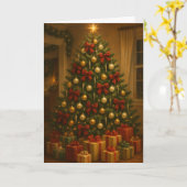 クリスマスツリー カード (黄色い花)