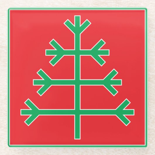 クリスマスツリー ガラスコースター (正面)