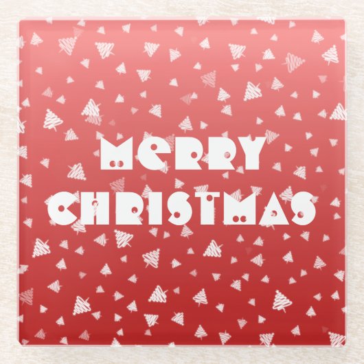 クリスマスツリー ガラスコースター (正面)