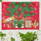 クリスマスツリー キッチンタオル (折り畳み)