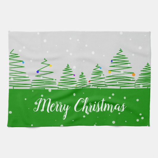 クリスマスツリー キッチンタオル (横)