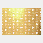 クリスマスツリー、キャンディーケーン、ツリーオーナメントパターン 箔ラッピングペーパーシート (正面3)