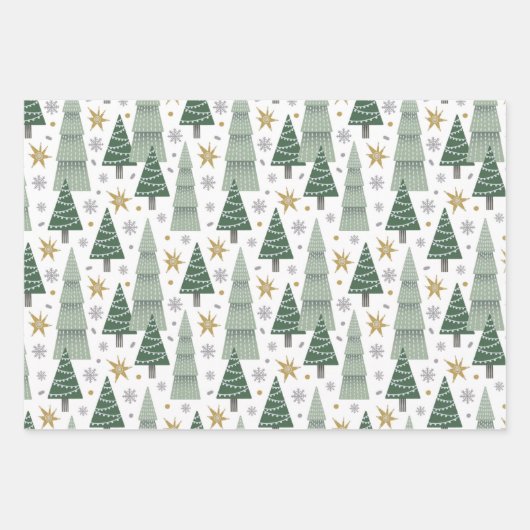 クリスマスツリー、キャンディー缶、プレゼント ラッピングペーパーシート (正面)