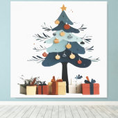 クリスマスツリー キャンバスプリント (インサイチュ (ウッドフロア))