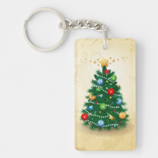 クリスマスツリー、キーチェーン キーホルダー (正面)