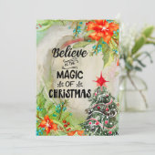 クリスマスツリー＆ギフトのホリデーカードの魔法 シーズンカード (スタンド正面)