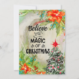 クリスマスツリー＆ギフトのホリデーカード「クリスマスの魔法」 シーズンカード