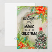 クリスマスツリー＆ギフトのホリデーカード「クリスマスの魔法」 シーズンカード (正面/裏面)