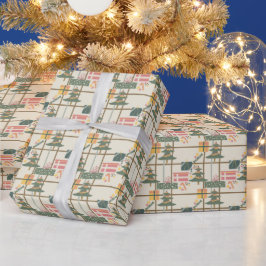 クリスマスツリー、ギフトストライプと紙 ラッピングペーパー