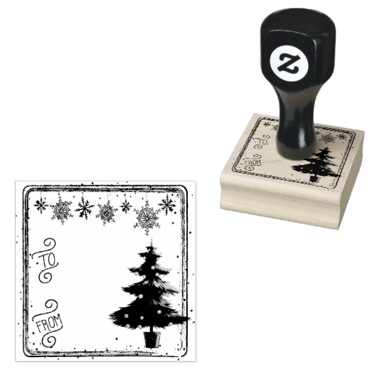 クリスマスツリー ギフトタグスタンプ ラバースタンプ (押印)