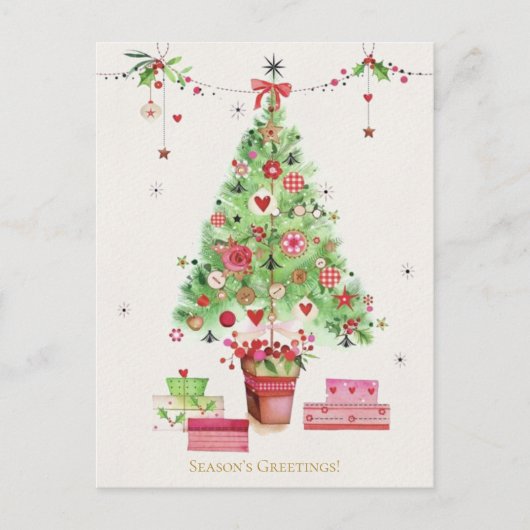 クリスマスツリー&ギフトフェスティバル企業のホリデイ ポストカード (正面)