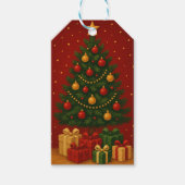 🎄 クリスマスツリー＆ギフト - クラシックなホリデーデコレーション ギフトタグ (正面)