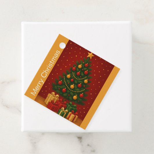 🎄 クリスマスツリー&ギフト - クラシックなホリデー装飾 フェイバータグ (インサイチュ)