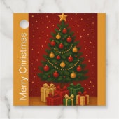 🎄 クリスマスツリー&ギフト - クラシックなホリデー装飾 フェイバータグ (正面)