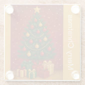 🎄クリスマスツリー&ギフト – クラシック休日 ガラスコースター (裏面)