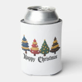 クリスマスツリー クリスマスの楽しい休日 グランジ 缶クーラー (缶正面)
