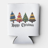 クリスマスツリー クリスマスの楽しい休日 グランジ 缶クーラー (正面)