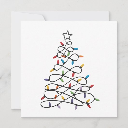 クリスマスツリー クリスマスライト パーティー ホリデー シーズンカード (正面)