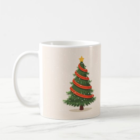 クリスマスツリー, クリスマス, シンプル コーヒーマグカップ (左)