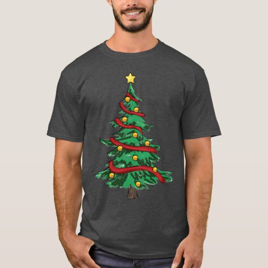 クリスマスツリー クリスマス ヴィンテージ Tシャツ (正面)