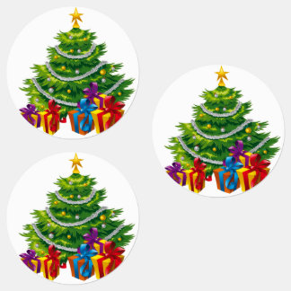 クリスマスツリー，クリスマス，休日 ラベル