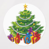 クリスマスツリー，クリスマス，休日 ラベル (デザイン1)