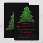 クリスマスツリー グリーン エレガントに洗練された 招待状 (正面/裏面)