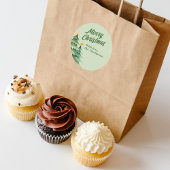 クリスマスツリー グリーン 水彩 カスタム ラウンドシール