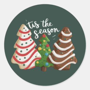 クリスマスツリー ケーキ クリスマスの季節 ホリデー ラウンドシール