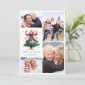クリスマスツリー コケッタ リボン フォト コラージュ シーズンカード (スタンド正面)