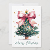 クリスマスツリー コケッタ リボン 写真 シーズンカード (正面)
