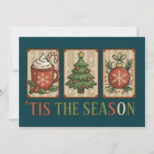 クリスマスツリー ココア レトロ ホリデーシーズン到来 シーズンカード (正面)