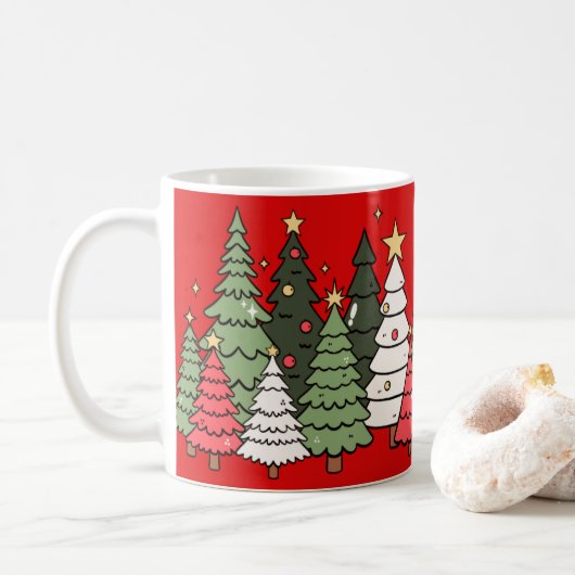 クリスマスツリー コーヒーマグカップ (ドーナツ)