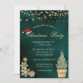 クリスマスツリー, ゴールドの雪の結晶のクリスマスパーティー 招待状 (正面)