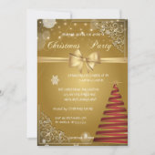 クリスマスツリー, ゴールドの飾り, 会社のクリスマスパーティー 招待状 (正面)