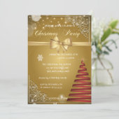 クリスマスツリー, ゴールドの飾り, 会社のクリスマスパーティー 招待状 (スタンド正面)