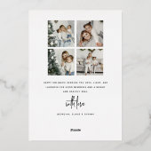 クリスマスツリー ゴールドスター 5枚の写真の両面 箔シーズンカード (裏面)
