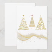 クリスマスツリー ゴールド シーズン 招待状 (正面/裏面)