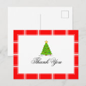 クリスマスツリー サンクス レッド ポストカード (正面/裏面)