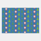 クリスマスツリー&サンタクロースのパターンセット3 ラッピングペーパーシート (正面3)