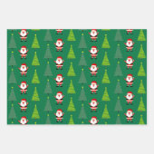 クリスマスツリー&サンタクロースのパターンセット3 ラッピングペーパーシート (正面2)