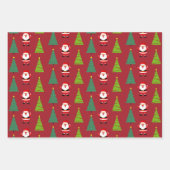 クリスマスツリー&サンタクロースのパターンセット3 ラッピングペーパーシート (正面)
