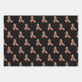 クリスマスツリー、サンタクロース、キャンディーキャンクリスマス ラッピングペーパーシート (正面)