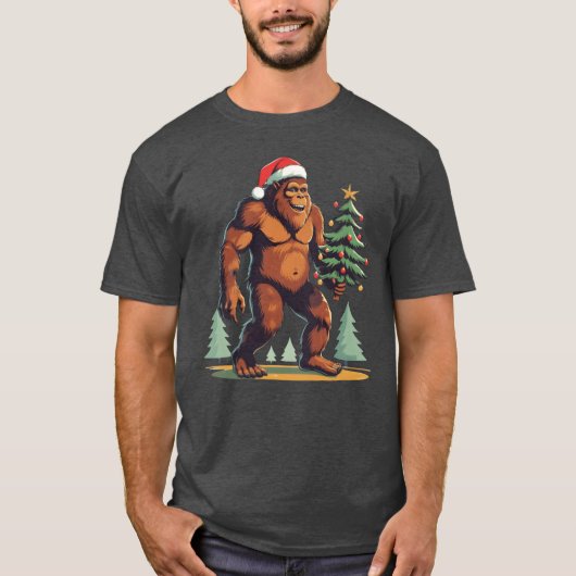 クリスマスツリー サンタ帽子 少女 Tシャツ (正面)