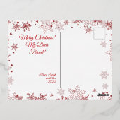 クリスマスツリー |サンタ |カスタマイズ可能金ゴールド 箔シーズンポストカード (裏面)