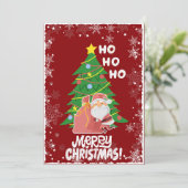 クリスマスツリー |サンタ |カスタマイズ可能 シーズンカード (スタンド正面)