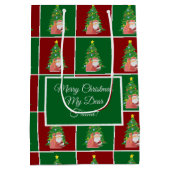 クリスマスツリー |サンタ |カスタマイズ可能 ミディアムペーパーバッグ (裏面)