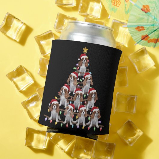 クリスマスツリー サンタ キャバリア キング チャールズ スパニエル 犬 缶クーラー (インサイチュ 夏)