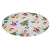 クリスマスツリー、サンタ：水彩パターン。 カッティングボード (角)